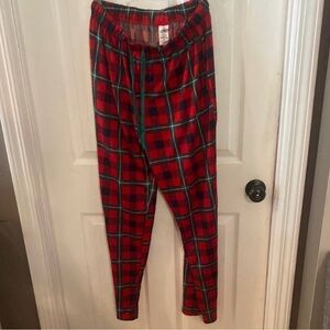 Red and Black Plaid Men's Pants
